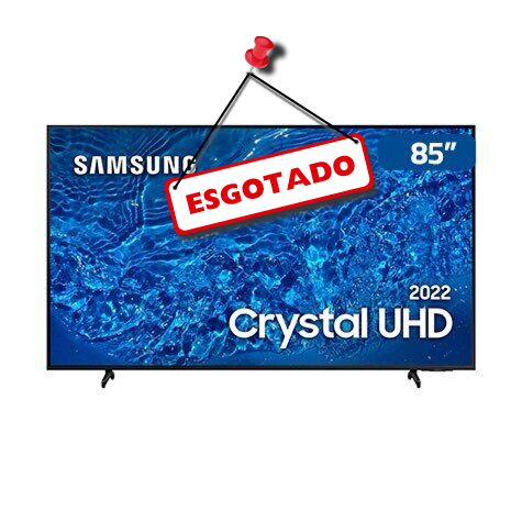 Display TV 85" Samsung 4K 4K Crystal UHD Preto - 85BU8000